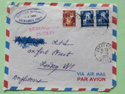 Algeria 1955 Front Of Cover Cherchell Alger To London - Patio Of Bardo Museum - "Affranchissement Verifie" - Lettres & Documents