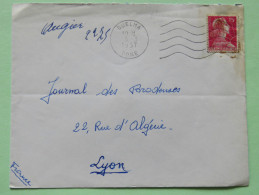 Algeria 1957 Cover Guelma Bone To Lyon France - Marianne - Covers & Documents