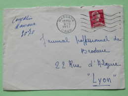 Algeria 1957 Cover Mascara Oran To Lyon France - Marianne - Brieven En Documenten
