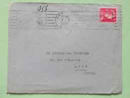 Algeria 1957 Cover Oran To Lyon France - Marianne - Lettres & Documents