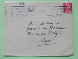 Algeria 1957 Cover Oran To Lyon France - Marianne - Lottery Slogan - Lettres & Documents