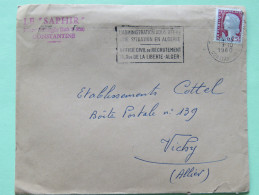 Algeria 1960 Cover Constantine To Vichy France - French Stamps Marianne - Army Slogan - Lettres & Documents