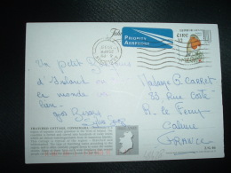 CP Par AVION Pour FRANCE TP OISEAU SPIDEOG ROBIN 43 OBL.MEC.29 APR 1998 AN CLOCHAN - Lettres & Documents