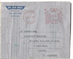 Great Britain London Aerogramme 1969 Meter Stamp Postage Paid - Brieven En Documenten