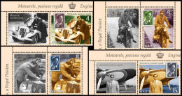 ROMANIA, 2016,ENGINES A ROYAL PASSION, Set Of 4 Stamps + Label, MNH (**), LPMP 2125 - Nuovi