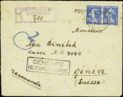 N° 140 25c Semeuse Bleu Sur Lettre Obl 18-1-1918 TB Qualité: OBL Cote: 425  € - Otros & Sin Clasificación