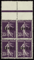 N° 24 A 35c Semeuse Violet Foncé Bloc De 4 Qualité: ** Cote: 280  € - Andere & Zonder Classificatie