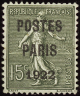 N° 31 15c Semeuse Lignée "Postes Paris 1922" Qualité: (*) Cote: 500  € - Autres & Non Classés