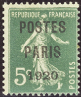 N° 24 5c Semeuse Vert "Postes Paris 1920" Qualité: * Cote: 425  € - Autres & Non Classés