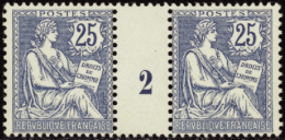 N° 127 25c Mouchon Bleu Millésime 2 Qualité: ** Cote: 975  € - Autres & Non Classés