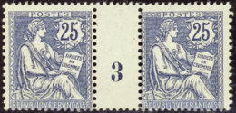 N° 127 25c Mouchon Bleu Millésime 3 Qualité: ** Cote: 1350  € - Otros & Sin Clasificación