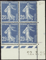 N° 140 25c Semeuse Bleu 12-3-25 Qualité: ** Cote: 96  € - Otros & Sin Clasificación