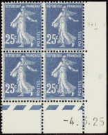 N° 140 25c Semeuse Bleu 4-3-25 Qualité: ** Cote: 96  € - Autres & Non Classés