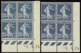 N° 140 25c Semeuse Bleu 9-4-24 Les 2 Galvanos Qualité: ** Cote: 102  € - Otros & Sin Clasificación