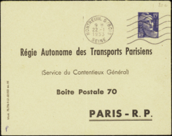 N° 886 E1 (N2f) 15f M. De Gandon RATP 1951 Qualité: OBL Cote: 300  € - Other & Unclassified