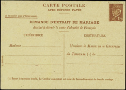 N° 515 CPRP2 1f20+1f20 Pétain Demande D'extrait De Mariage Qualité:  Cote: 400  € - Other & Unclassified