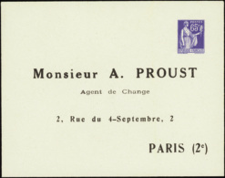 N° 365 (D4c) 65c Paix "Monsieur A. Proust" Qualité:  Cote: 450  € - Otros & Sin Clasificación