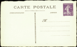 N° 236 Q7  40c Semeuse Violet Carte Non Illustrée Qualité:  Cote: 1650  € - Other & Unclassified