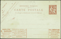 N° 124 D3  10c Mouchon La Publicité Postale (s.158 Dieppe) Qualité:  Cote: .....  € - Other & Unclassified