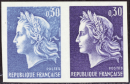 N° 1536 Paire Essais De Couleur Bleu + Violet-noir Qualité: ** Cote: .....  € - Other & Unclassified