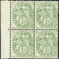 N° 111 5c Vert-jaune Bloc 4 Double Impression (décalage 6mm) Qualité: ** Cote: .....  € - Other & Unclassified