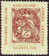 N° 108 Sur Porte-timbre "Aigloline" Qualité: ** Cote: .....  € - Otros & Sin Clasificación