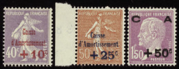 N° 249 /251  2ème Série Caisse D'amortissement 3 Vals Qualité: ** Cote: 235  € - Otros & Sin Clasificación