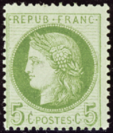 N° 53 5c Vert-jaune Sur Azuré Qualité: * Cote: 300  € - Other & Unclassified