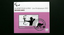 UNO-Genf 796 Block 32 Oo/ESST, Paralympische Sommerspiele, London, Bogenschießen - Blocs-feuillets