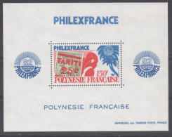 POLYNESIE Frse -  "Philexfrance 82" Exposition Philatélique.Internationale - T.P. N°3 De Tahiti - Timbre Sur Timbre - - Blocks & Kleinbögen