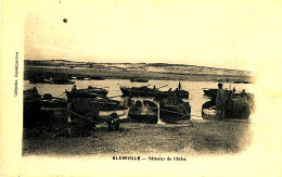 AE 182 / C P A - BLAINVILLE (50) BATEAUX  DE PECHE - Blainville Sur Mer
