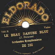 78 T. -  20 Cm - état  TB  - Orchestre Symphonique - LE BEAU DANUBE BLEU - ROSES DU SUD - 78 T - Disques Pour Gramophone