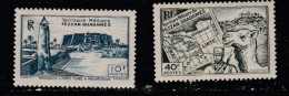 FEZZAN N°36 ET 41 MOSQUEE ET FORT TURC + CARTE NEUF AVEC CHAFRNIERE - Unused Stamps