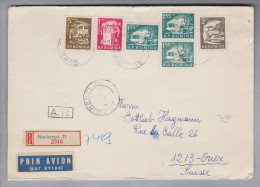 Rumänien 1957-03-01 Bukarest R-Brief Mit Rückschein Nach Onex CH - Covers & Documents