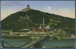 Porta Westfalica Wittekindsberg Und Kettenbrücke, Gelaufen 1914 (AK1005) - Porta Westfalica