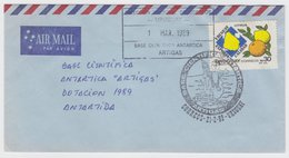 Uruguay Flight Cover Sent To ANTARTIC SCIENTIFIC BASE - BASE CIENTIFICA ANTARTICA "ARTIGAS" 1989 - Expéditions Antarctiques
