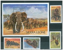 (WWF-001) W.W.F. Sierra Leone CHIMPANZEES / Monkey MNH Stamps & Souvenir Sheet 1983 - Ongebruikt
