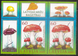Latvia Lettland 2009 Wealth Of Forest Mushroom , Used Stamps PAIR  + Border/ Margin /   (o)  RARE - Lettonia
