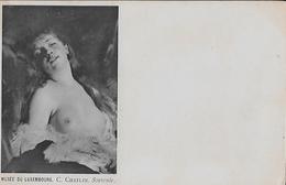 CARTE POSTALE ORIGINALE ANCIENNE : TABLEAU PEINTURE DE C. CHAPLIN AU MUSEE DU LUXEMBOURG FEMME AUX SEINS NUS ; SOUVENIR - Pin-Ups