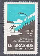 LE BRASSUS - VALLEE DE JOUX - XVI EPREUVES INTERNATIONALES DE SKI - 1967 - Erinnofilia