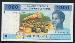 C.A.S.  CONGO = LETTER T . P107T  1000 FRANCS  2002  VF  NO P.h. - Central African States