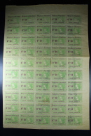 Madagascar: Colis Postaux Yv  4 Complet Feuille  De 50 MNH/**/postfrisch/neuf Sans Charniere 1919  Cv 600 Euro Maury - Unused Stamps