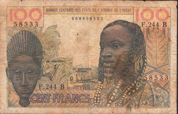 W.A.S. LETTER B = BENIN  P201Bf  100 FRANCS  ND (1965) Signature 4 FINE - Bénin