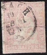 I.Periode Faden Grün 1855: 15 RAPPEN Matt-rosa Zu 24 Bc Mi 15IIAym Mit O ZURZACH 19 FEB 61 (Zu CHF 140.00) - Used Stamps