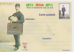 CPM 10X15  ROUMANIE . Entier Postal 450 L . POSTA ROMANIA IERI SI AZI " Salutari Din Bucuresti" ( Facteur) - Roemenië