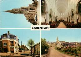 -ref-T236 - Manche - Barenton - Souvenir De ..- Multi Vues - Dont Rue De La Gare Et Hotel De Ville - - Barenton