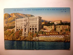 Carte Postale Monaco Le Musée Océanographique Et La Tête De Chien Vue Prise De La Mer (Petit Format Non Circulée ) - Oceanographic Museum