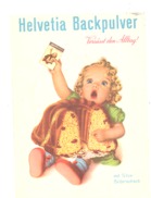 Carte Publicitaire - Levure Helvetia Backpulver - Cuisine - Fillette, Gâteau (lau) - Publicité
