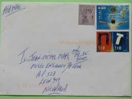 Israel 2012 Cover To Nicaragua - Candles Holder Bird Child Letters Alphabet - Storia Postale