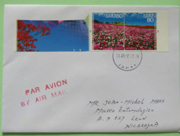 Japan 2010 Cover To Nicaragua - Flowers Landscape - Cartas & Documentos
